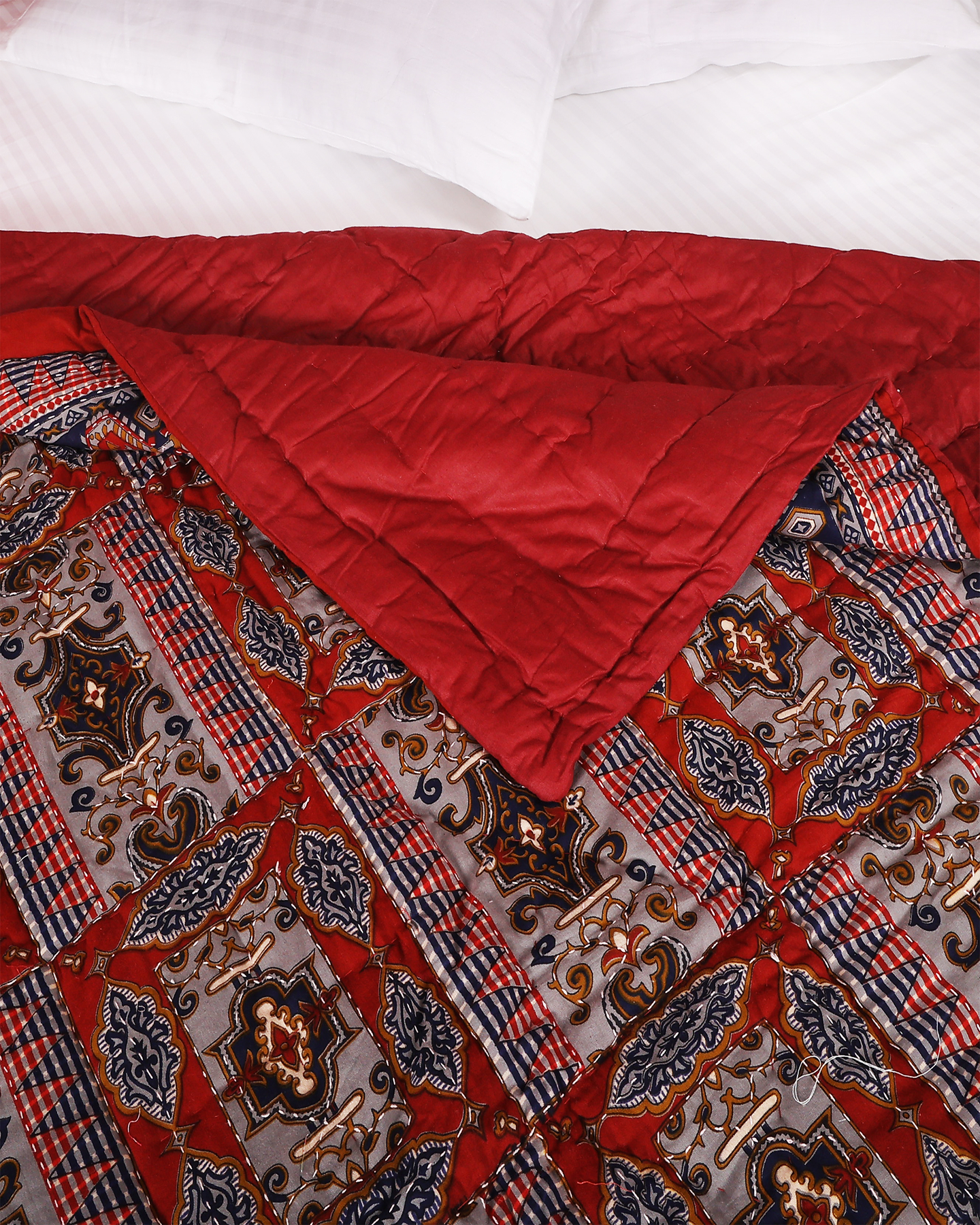Ajrak Print Hand Quilted Rajai with Natural Dyes